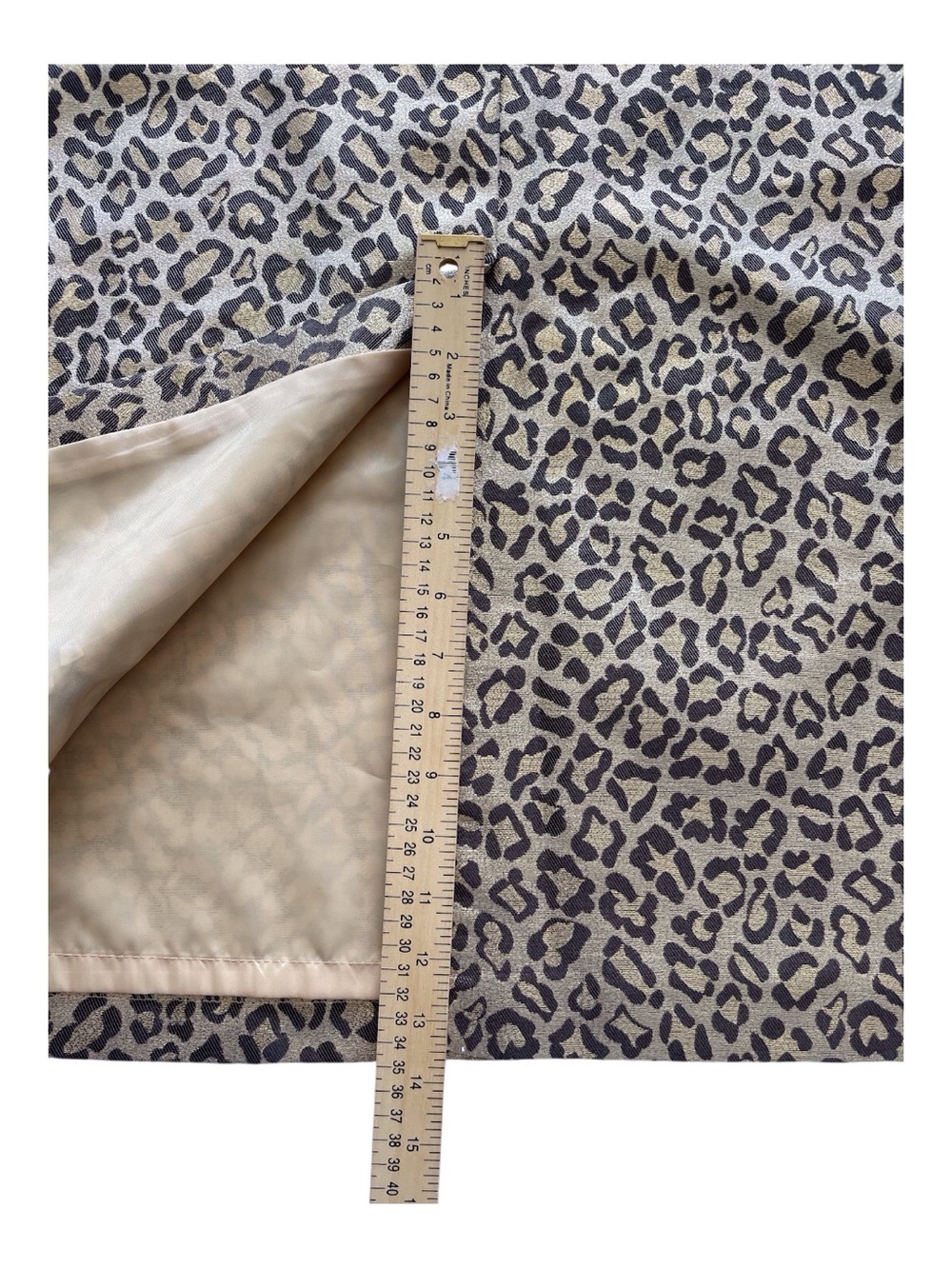 Leopard Print Midi Women's Skirt with Elastic Waist. 12 - Picture 8 of 10